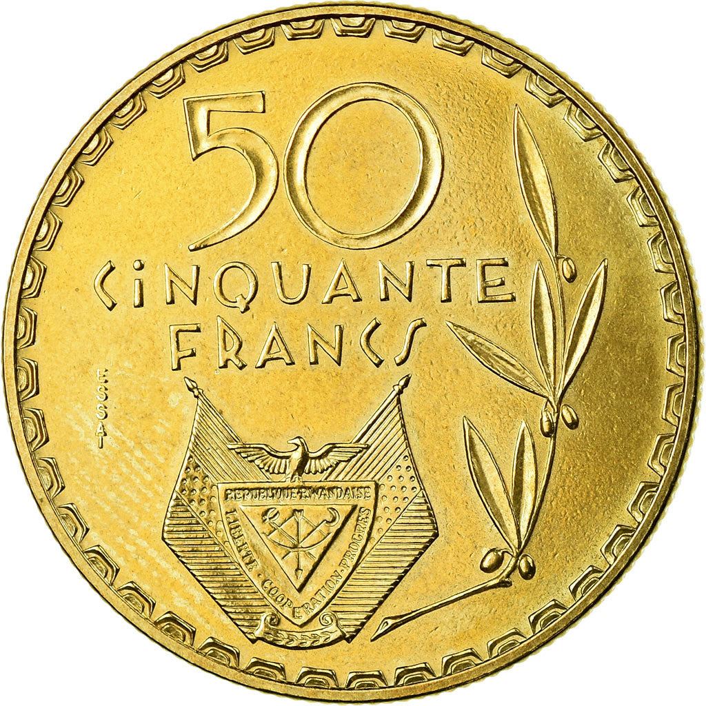 Rwanda | 50 Francs Coin | Tea Plant | Km:16 | 1977