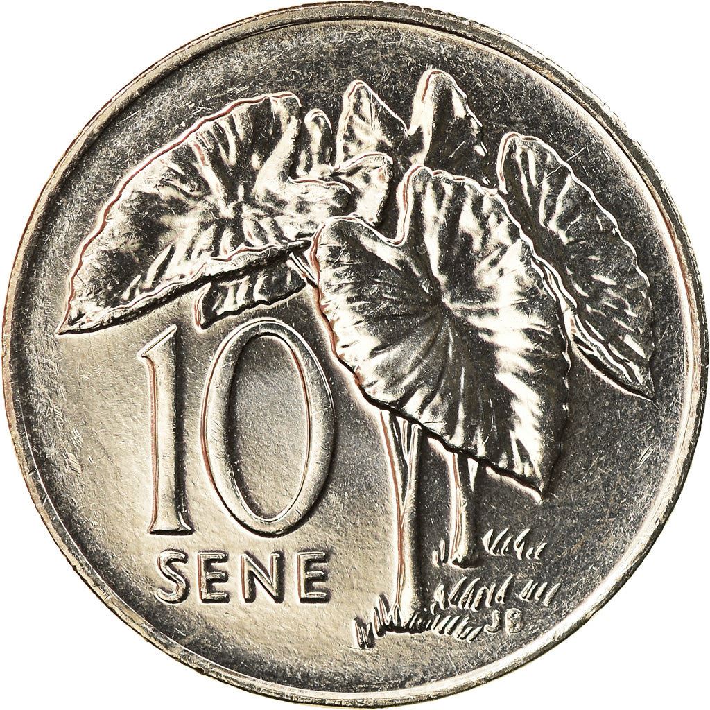 Samoa | Moneda de 10 Sene | Malietoa Tanumafili II | Planta de Taro | Km:132 | 2002 - 2010