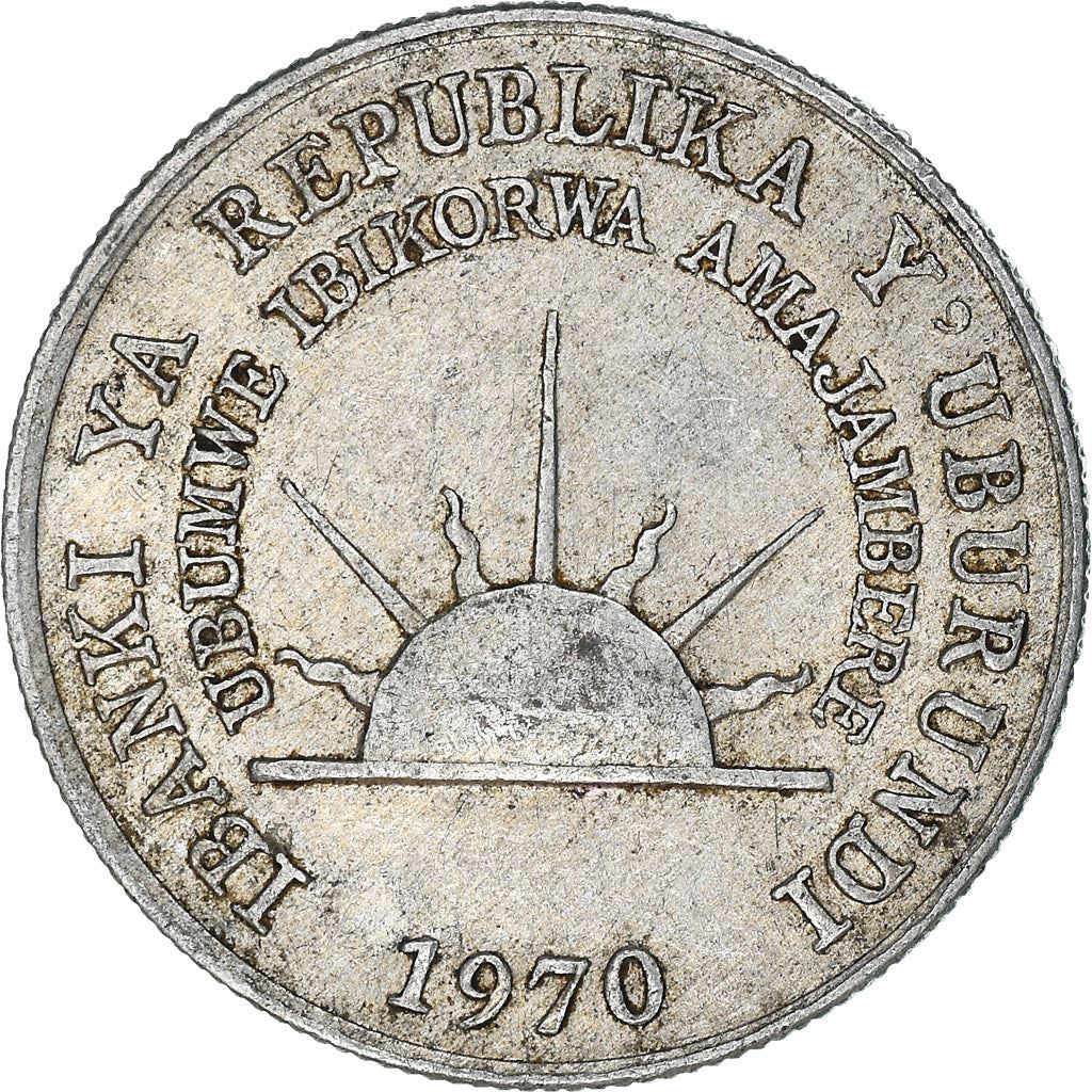 Burundi | 1 Franc Coin | Rising sun | Km:18 | 1970