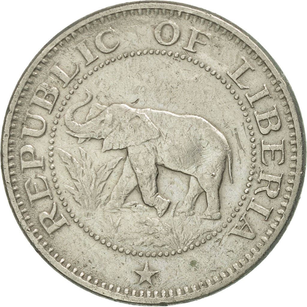 Liberia | 5 Cents Coin | Elephant | Km:14 | 1960 - 1990