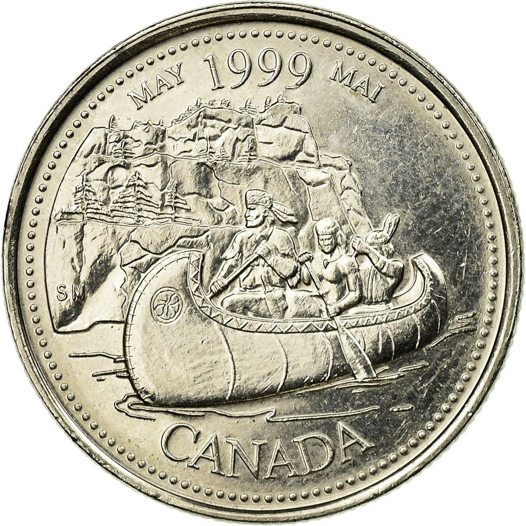 Canada | Moneta da 25 centesimi | Les Voyageurs | Nichel | KM:346 | 1999