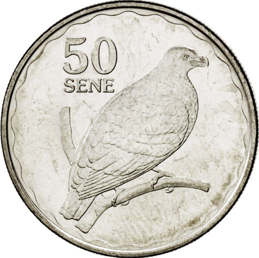 Samoa | Moneda de 50 Sene | Tui Atua Tupua Tamasese Efi | Paloma | KM:170 | 2011 - 2015