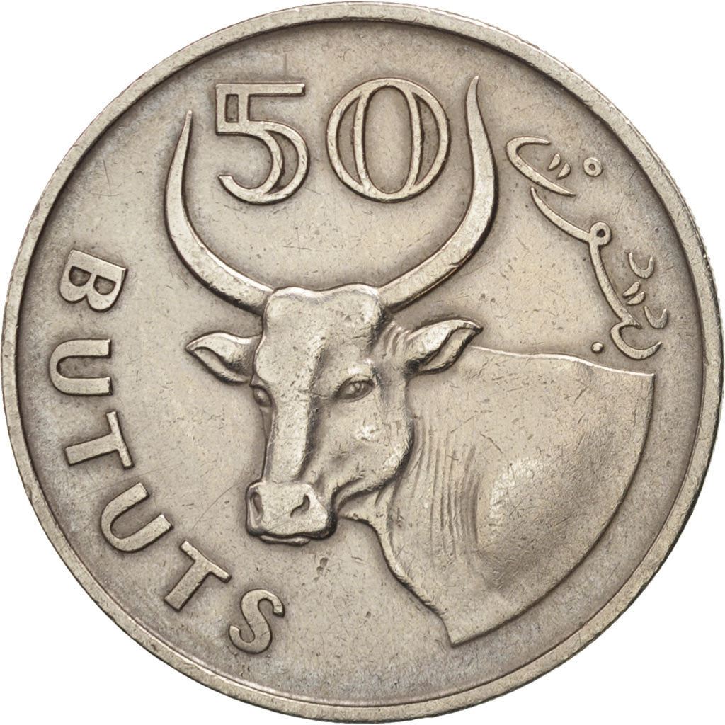 The Gambia | 50 Bututs Coin | African ox | Km:12 | 1971