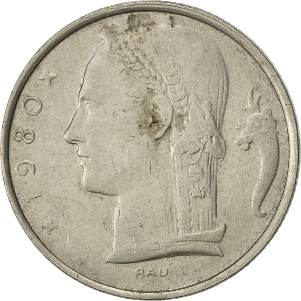 Belgian Coin 5 Francs - Baudouin I Belgique | Cornucopia | Oak | KM134 | 1948 - 1981