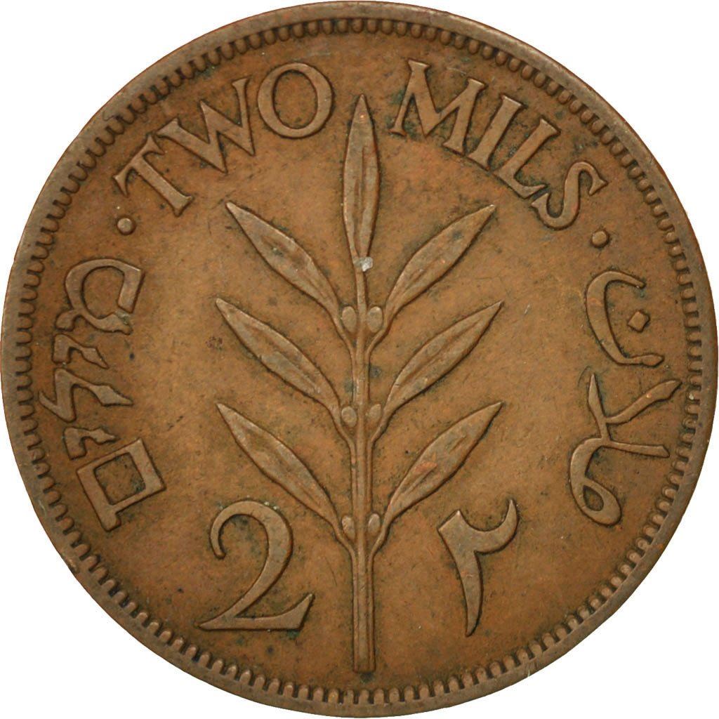 British Palestine | 2 Mils Coin | Olive Branch | Km:2 | 1927 - 1947