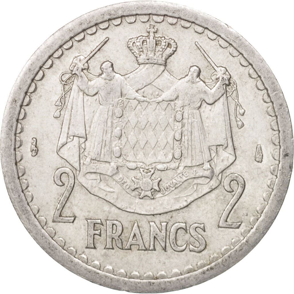Monaco | 2 Francs Coin | Louis II | Km:121 | 1943
