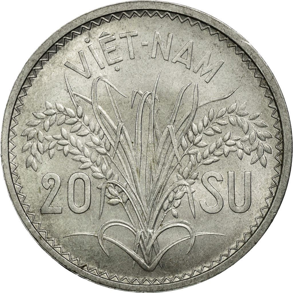 South Vietnam | 20 Su Coin | Rice plant | Km:2 | 1953