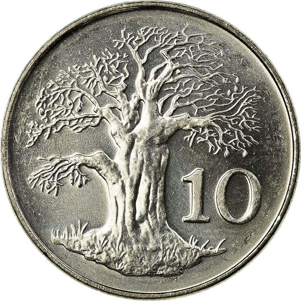 Zimbabwe | 10 Cents Coin | Baobab | Km:3A | 2001 - 2003