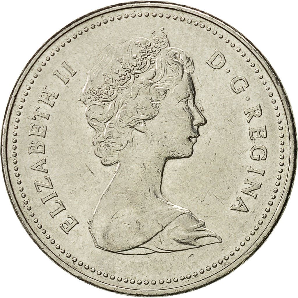 Canada | 5 Cents Coin | Nickel | 2nd portrait | KM:60.2 | 1979-1981