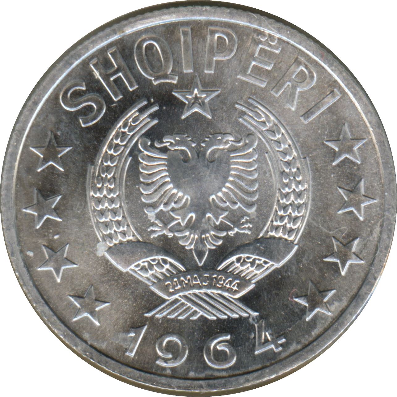 Albanian 1 Lek Coin | Star | KM43 | 1964