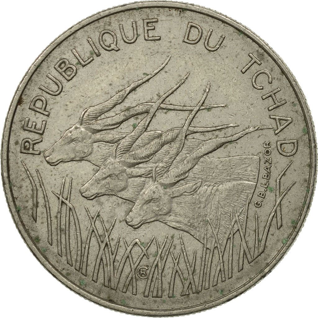 Chad | 100 Francs Coin | Giant Eland | Km:2 | 1971 - 1972