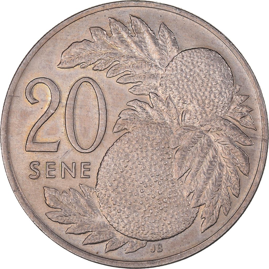Samoa | 20 Sene Coin | Malietoa Tanumafili II | Bread Fruit | Km:16 | 1974 - 2000