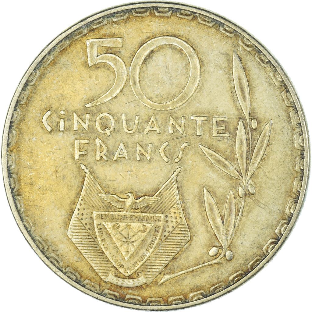 Rwanda | 50 Francs Coin | Tea Plant | Km:16 | 1977