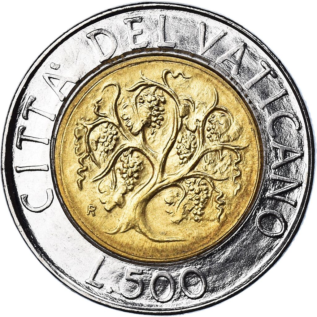 Vatican City | 500 Lire Coin | Grapevine | Km:218 | 1989