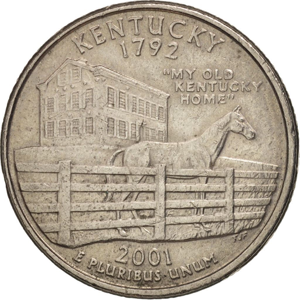 United States | 1/4 Dollar Coin | Kentucky | Km:322 | 2001