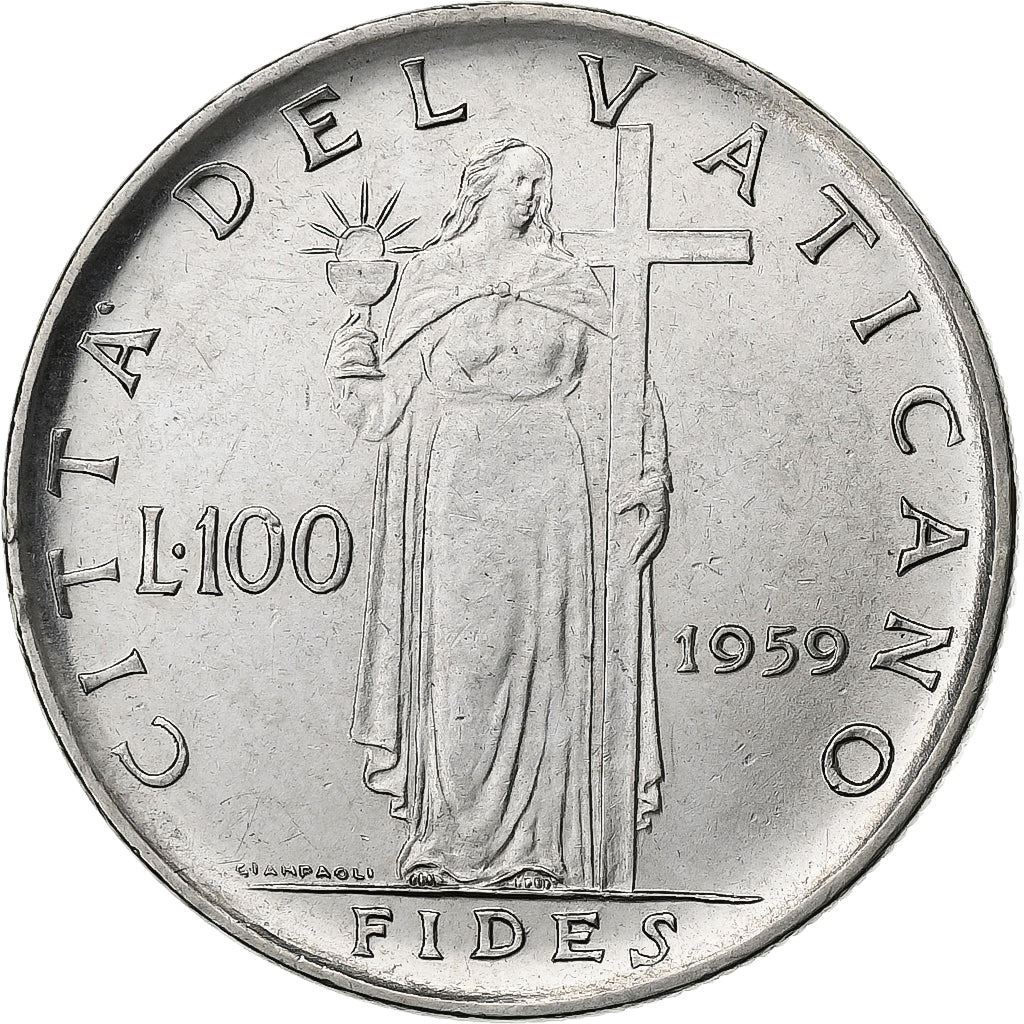 Vatican City | 100 Lire Coin | John XXIII | Km:64 | 1959 - 1962