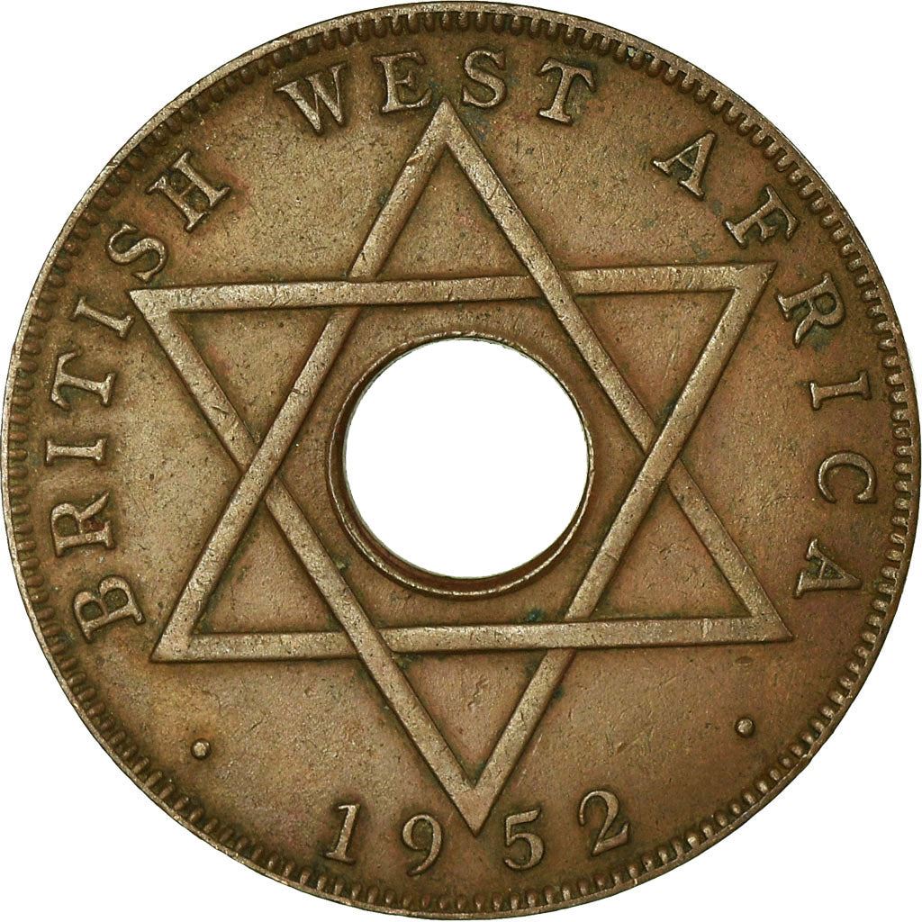 British West Africa | 1/2 Penny Coin | Crown | Hexagram | KM:27a | 1952