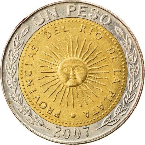 Argentyna 1 Peso | Moneta Słońca Narodowego | KM112 | 1994 - 2016