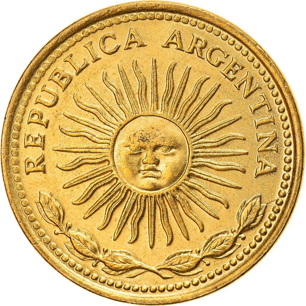 Argentyna 10 Pesos | Sol de Mayo | Moneta z gałązką oliwną | KM72 | 1976 - 1978