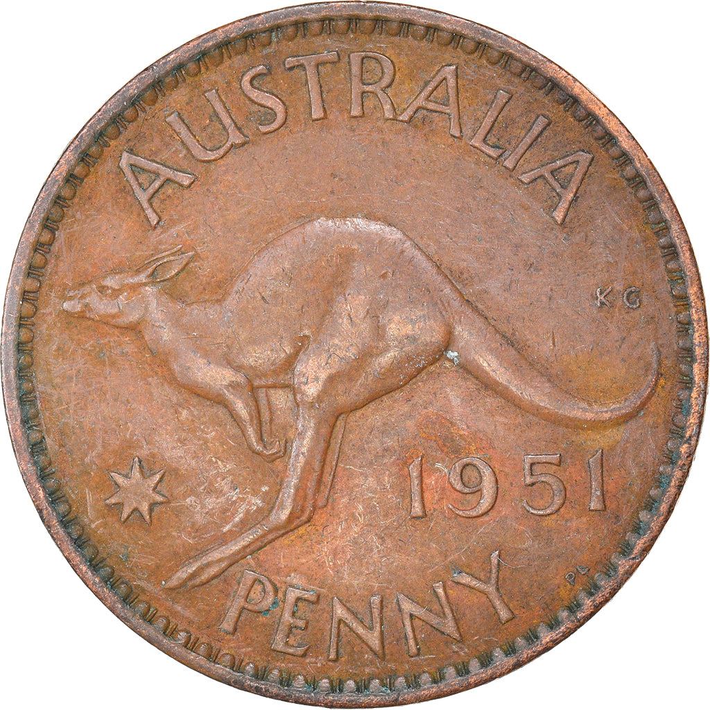 Australia | 1 Penny Coin | Kangaroo | KM:43 | 1949 - 1952
