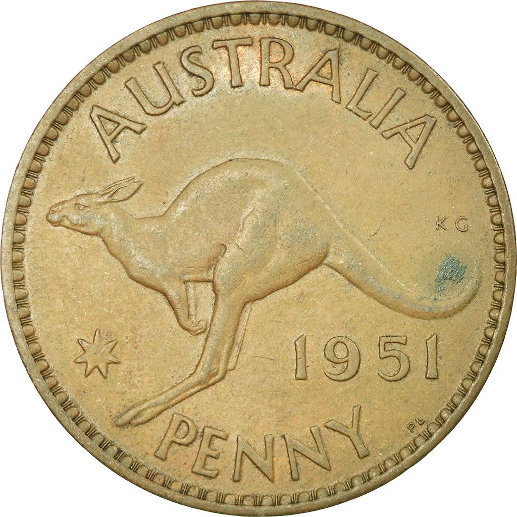 Australia | 1 Penny Coin | Kangaroo | KM:43 | 1949 - 1952