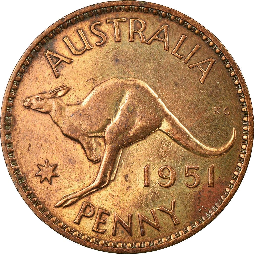 Australia | 1 Penny Coin | Kangaroo | KM:43 | 1949 - 1952