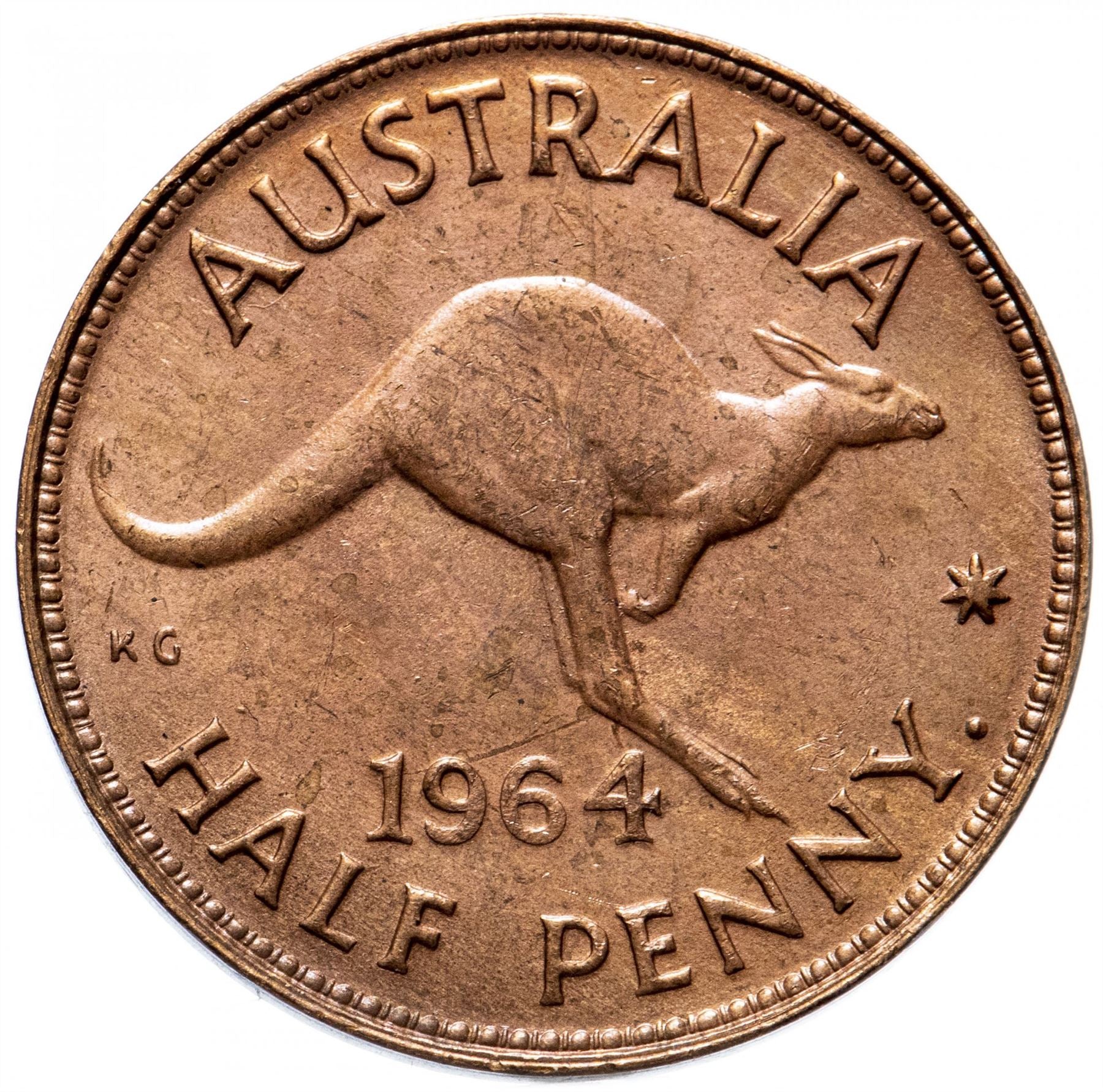 Australia | 1/2 Penny Coin | Kangaroo | Km:61 | 1959 - 1964