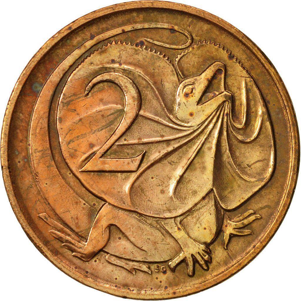 Australia | 2 Cents Coin | Frill-necked Lizard | Km:79 | 1985 - 1991