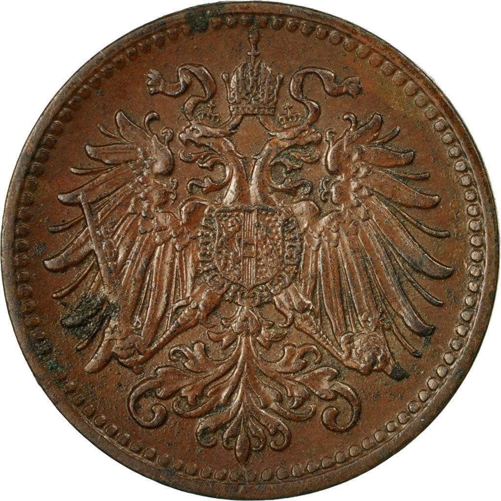 Austrian Empire | 1 Heller Coin | Art Nouveau | Habsburg-Lorraine Shield | Km:2800 | 1892 - 1916