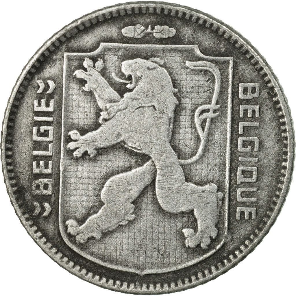 Belgijos moneta 1 frankas - Léopoldas III BELGIQUE | Skydas | Giliukai | KM128 | 1942 - 1947