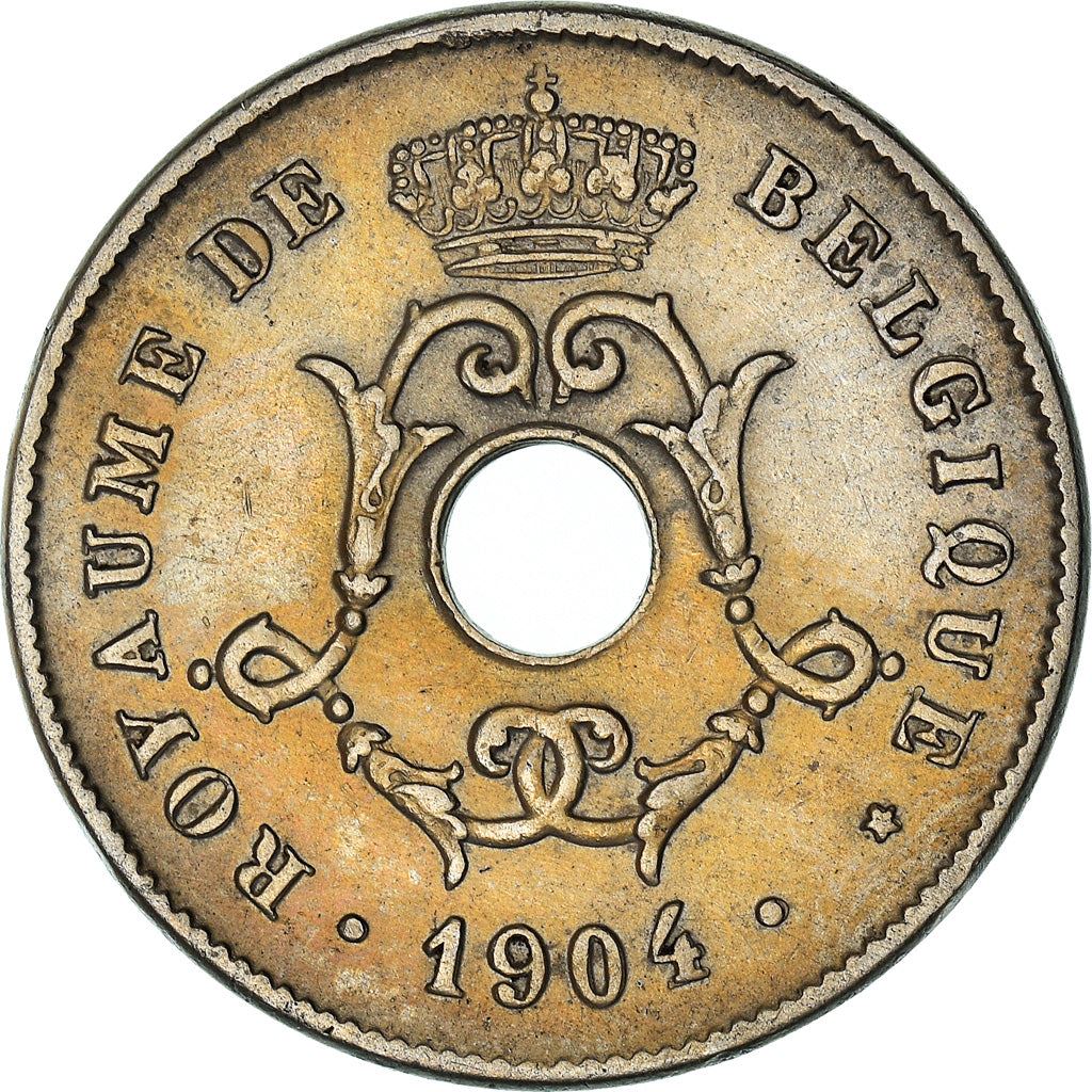 Moneda belga 10 céntimos - Léopold II Bélgica | Oliva | Estrella | KM52 | 1903 - 1906