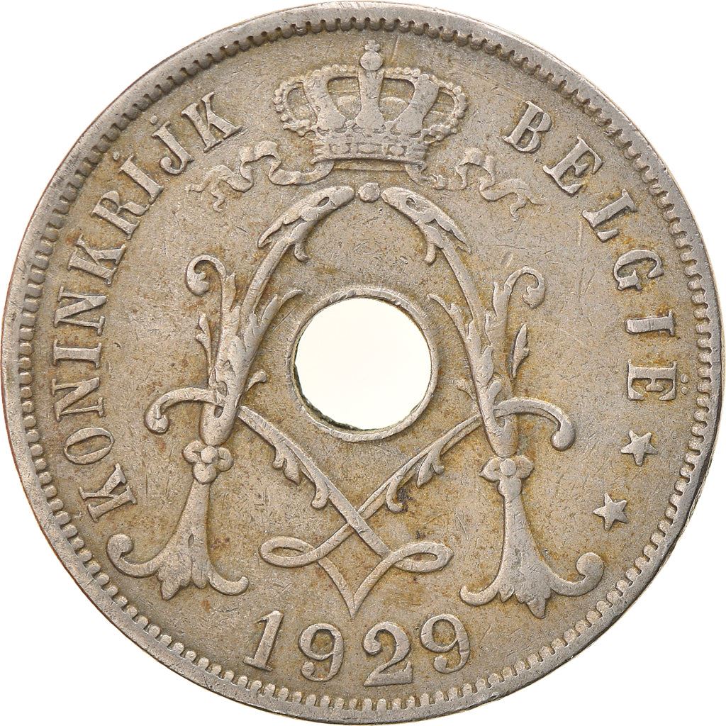 عملة بلجيكية 25 سنتيم - ألبرت الأول بلجيكا | غصن زيتون | نجمة | KM69 | 1910 - 1929
