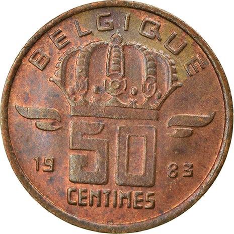 Belgische Munt 50 Centimes - Baudouin I | Mijnwerker | Mijnlamp | KM148 | 1955 - 2001