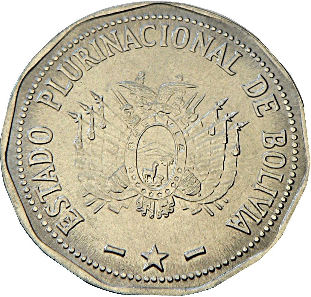 Bolívia | Moeda de 2 Bolivianos | KM218 | 2010 - 2017
