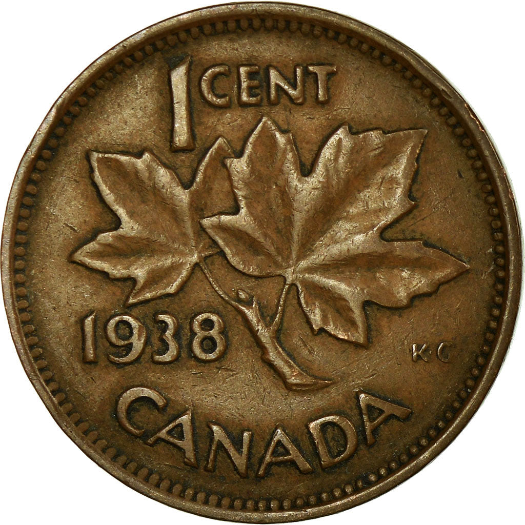 Canada Munt Canadese 1 Cent | Koning George VI | Esdoornblad | KM32 | 1937 - 1947