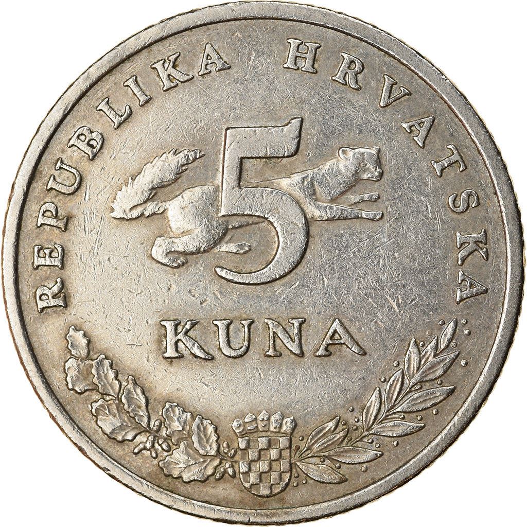 Croatia Coin Croatian 5 Kuna | Marten | Brown Bear | KM11 | 1993 - 2021
