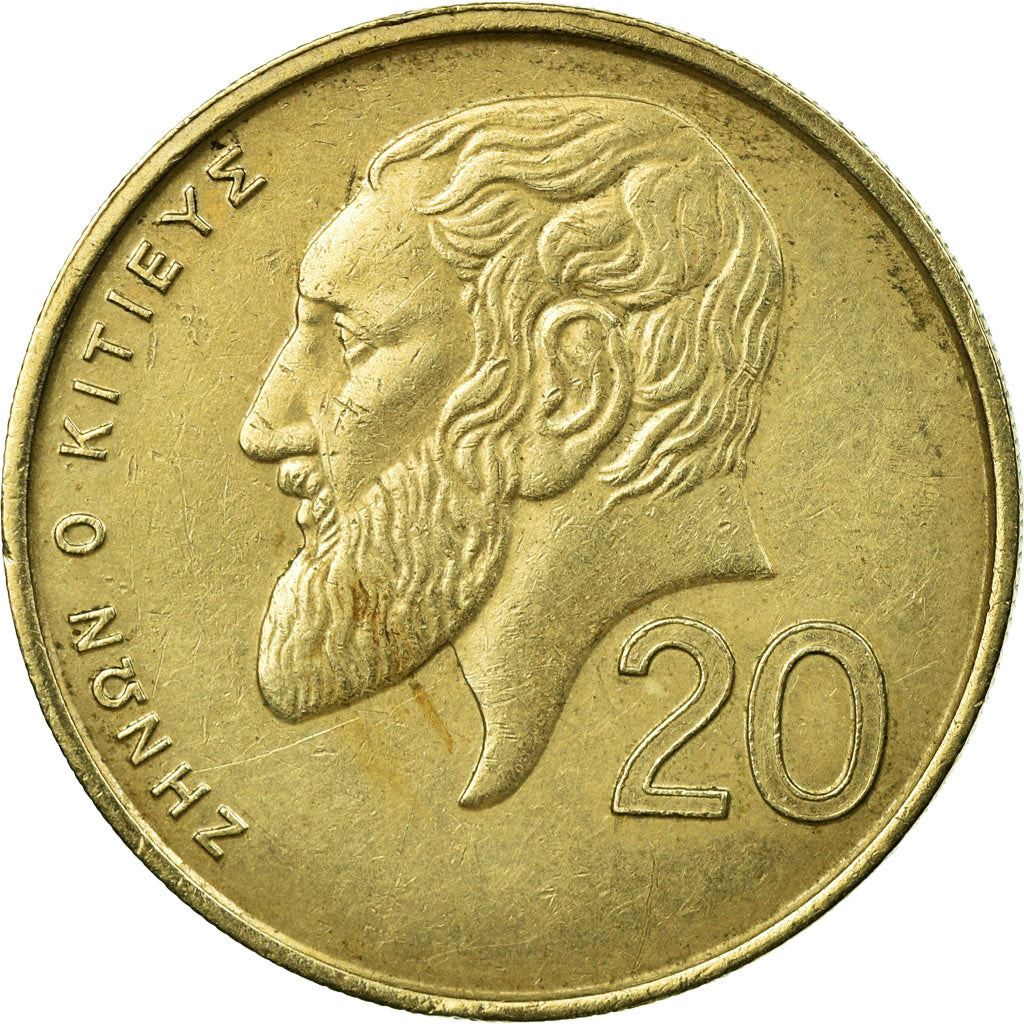 Cyprus | 20 Cents Coin | Zeno of Citium | KM62.1 | 1989 - 1990