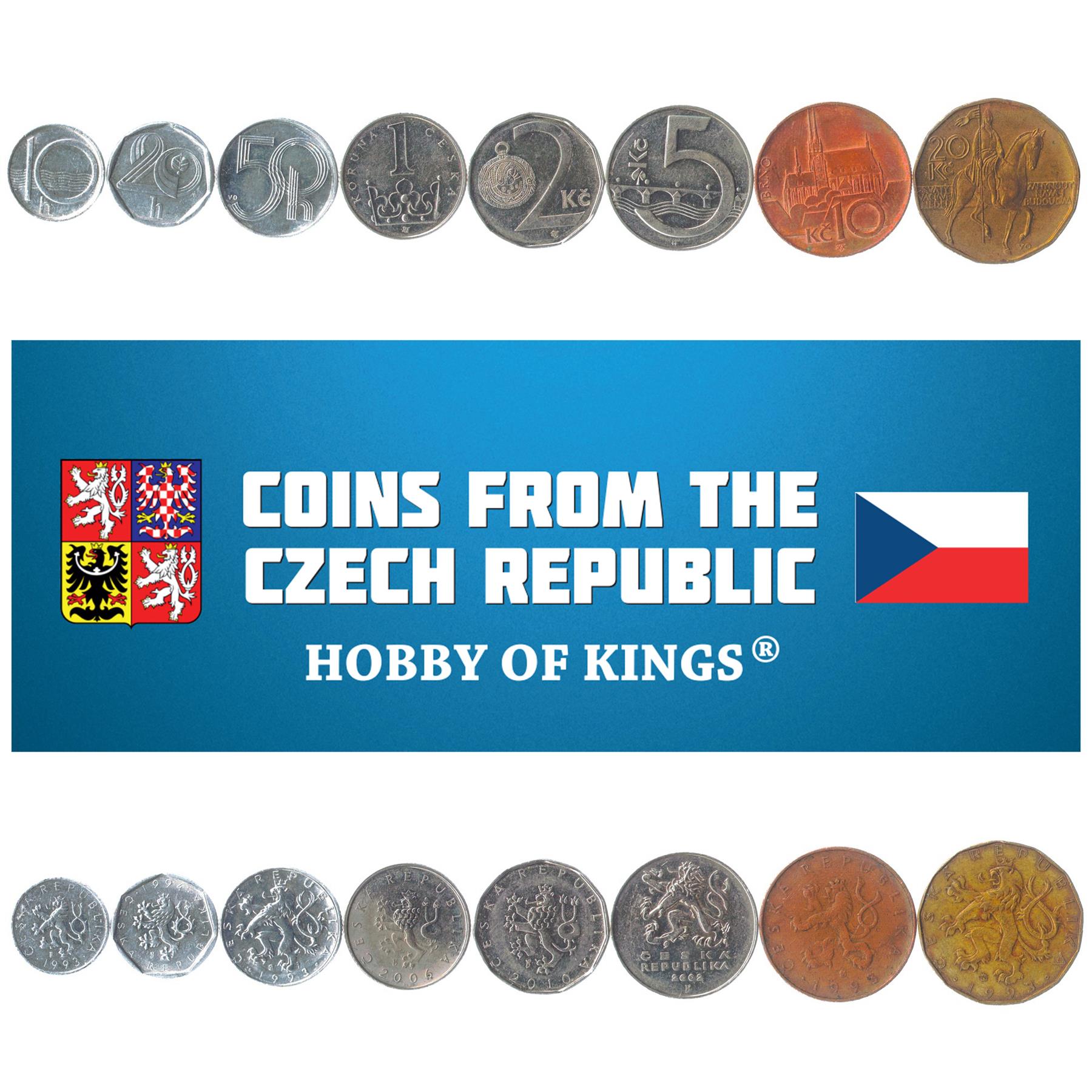 Czech 8 Coin Set 10 20 50 Haleru 1 2 5 10 20 Korun | 1993 - 2022