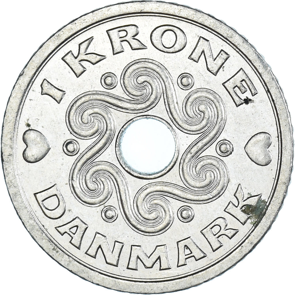 Denmark | 1 Krone Coin | Royal monogram | KM:873.1 | 1992 - 2023