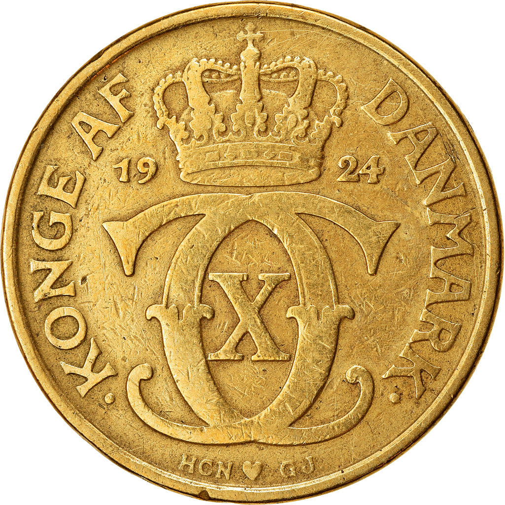 Dinamarca | Moneda de 2 Coronas | Monograma | Km:825 | 1924 - 1941