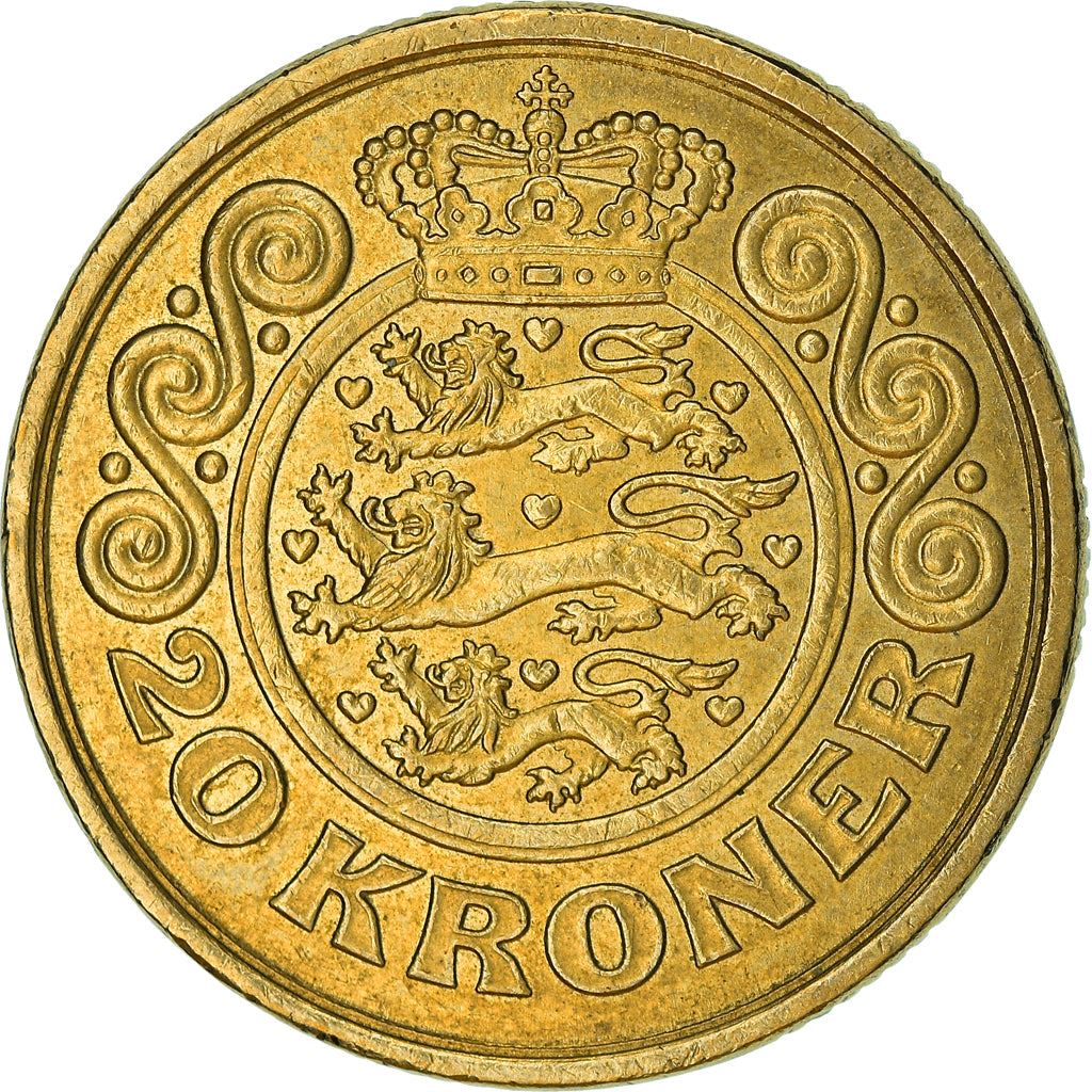 Denmark | 20 Kroner Coin | Margarethe II | Km:878 | 1994 - 1999