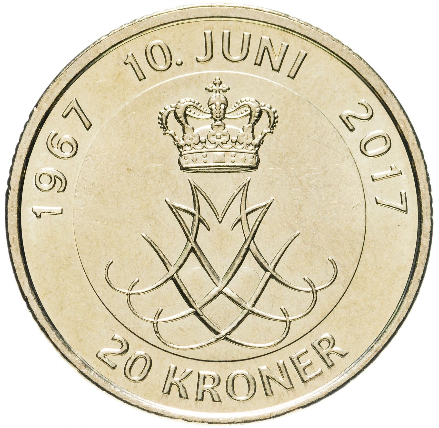 Danmark | 20 Kronor Mynt | Margrethe II Kungliga Guldbröllopet | KM966 | 2017
