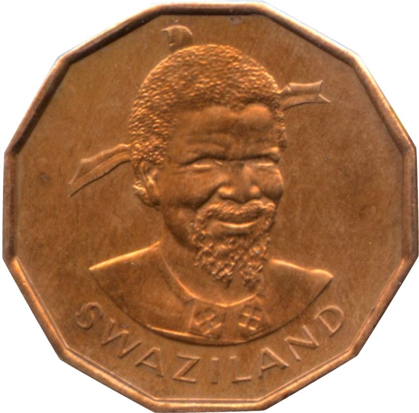 Eswatini | 1 Cent Coin | King Sobhuza II | Pineapple | KM7 | 1974 - 1983