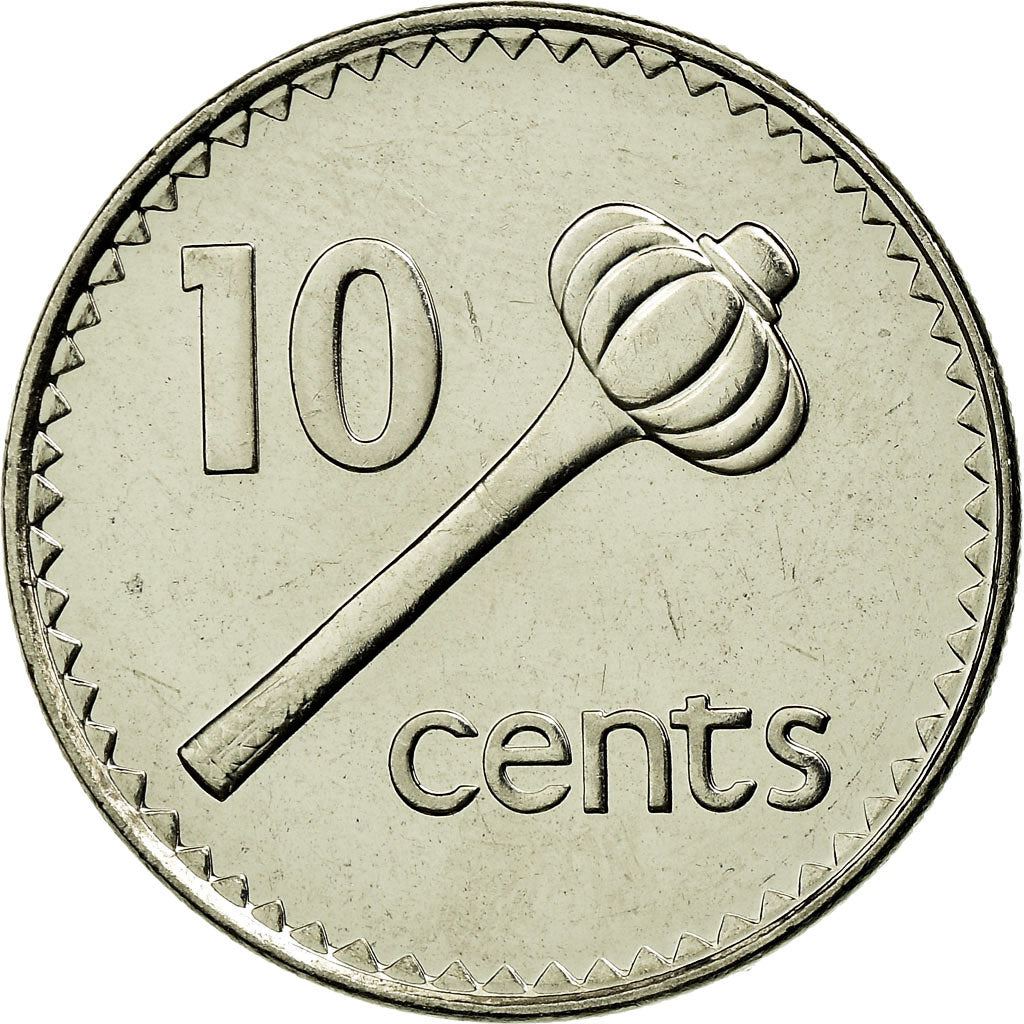 Fiji | 10 Cents Coin | Throwing club | Km:52A | 1990 - 2006
