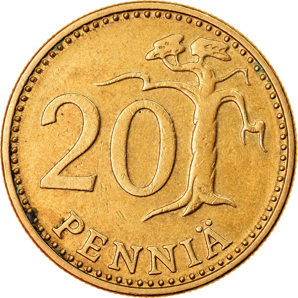 Finland Coin Finnish 20 Pennia | Pine Tree | KM47 | 1963 - 1990
