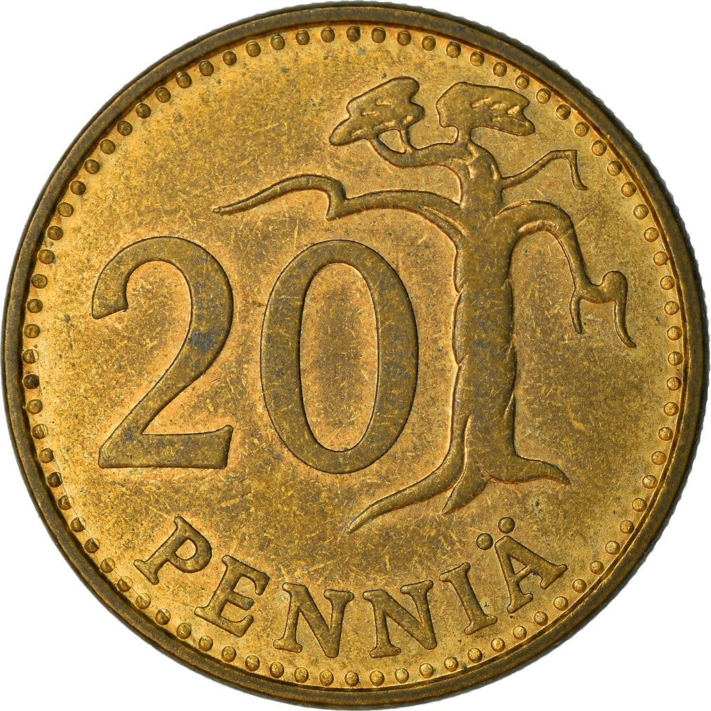 Finland Coin Finnish 20 Pennia | Pine Tree | KM47 | 1963 - 1990