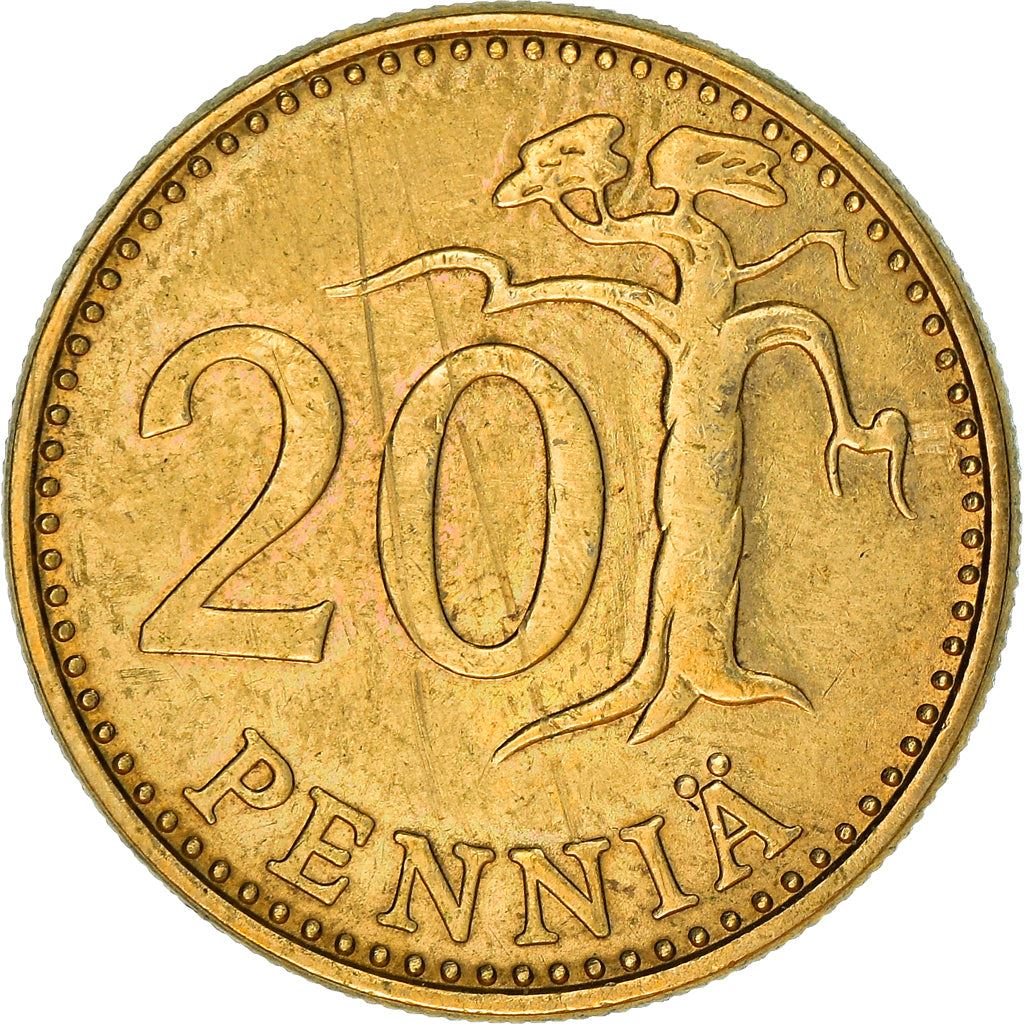 Finland Coin Finnish 20 Pennia | Pine Tree | KM47 | 1963 - 1990