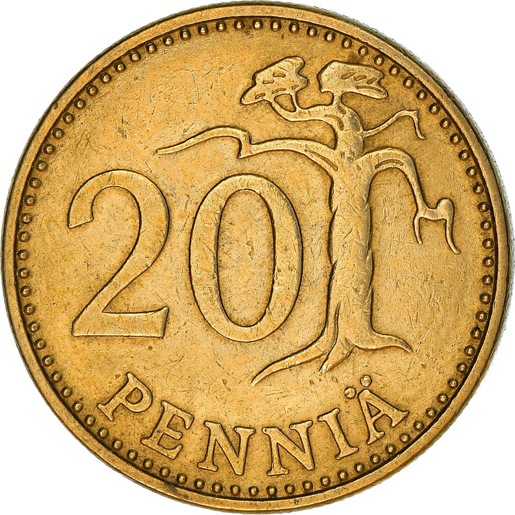 Finland Coin Finnish 20 Pennia | Pine Tree | KM47 | 1963 - 1990