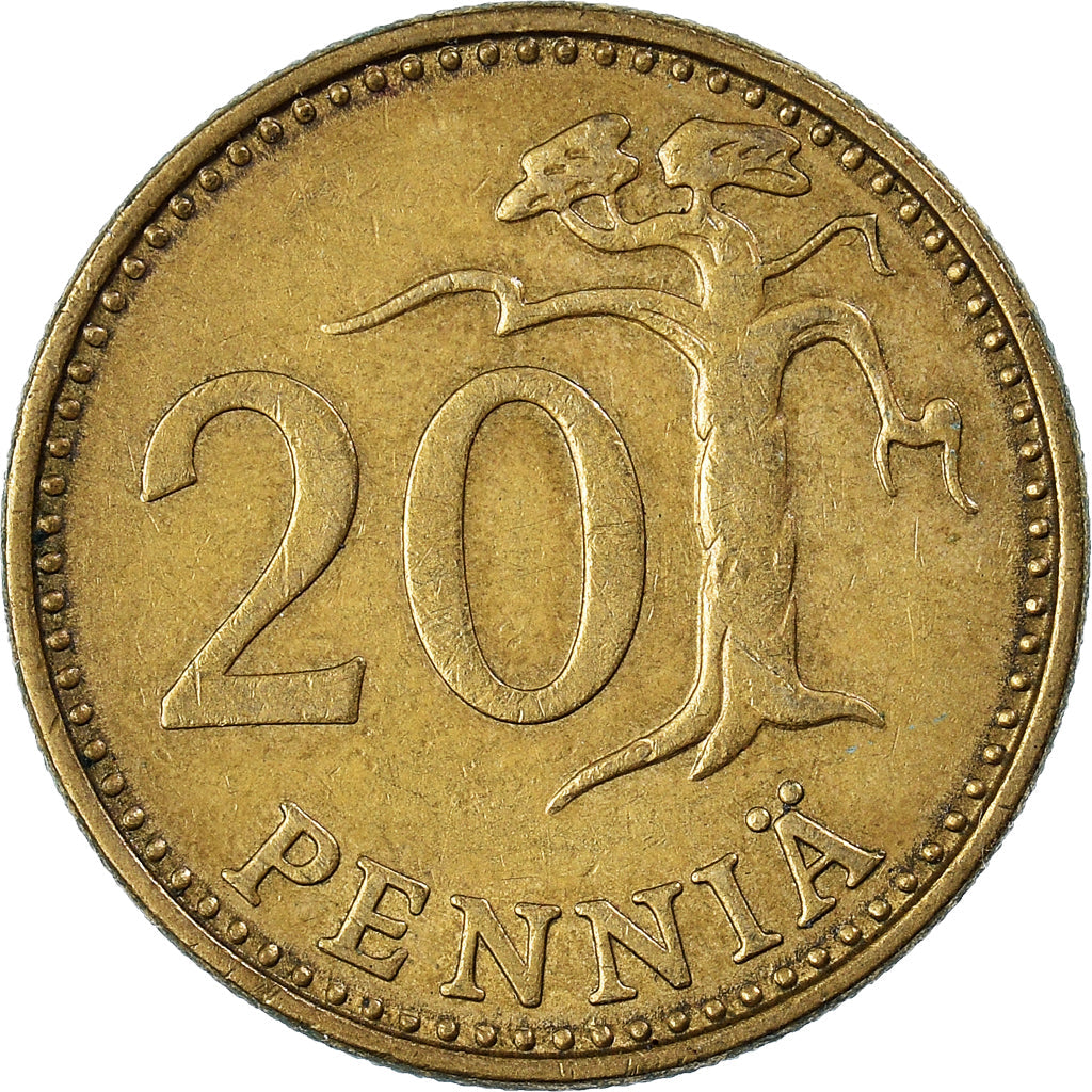 Finland Coin Finnish 20 Pennia | Pine Tree | KM47 | 1963 - 1990