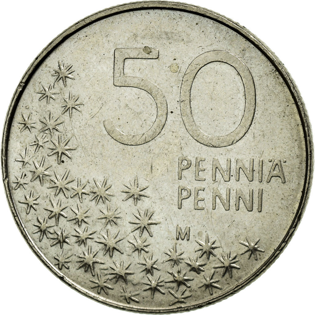 Finland munt Finse 50 Pennia | Bruine beer | Polytrichum commune | KM66 | 1990 - 2001